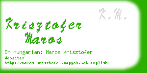 krisztofer maros business card